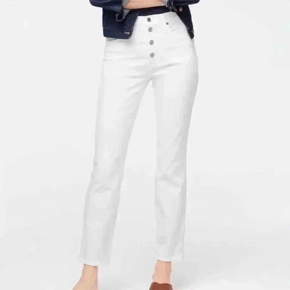 J. Crew Plus Size vintage slim-straight jean in white Size 34 NWT